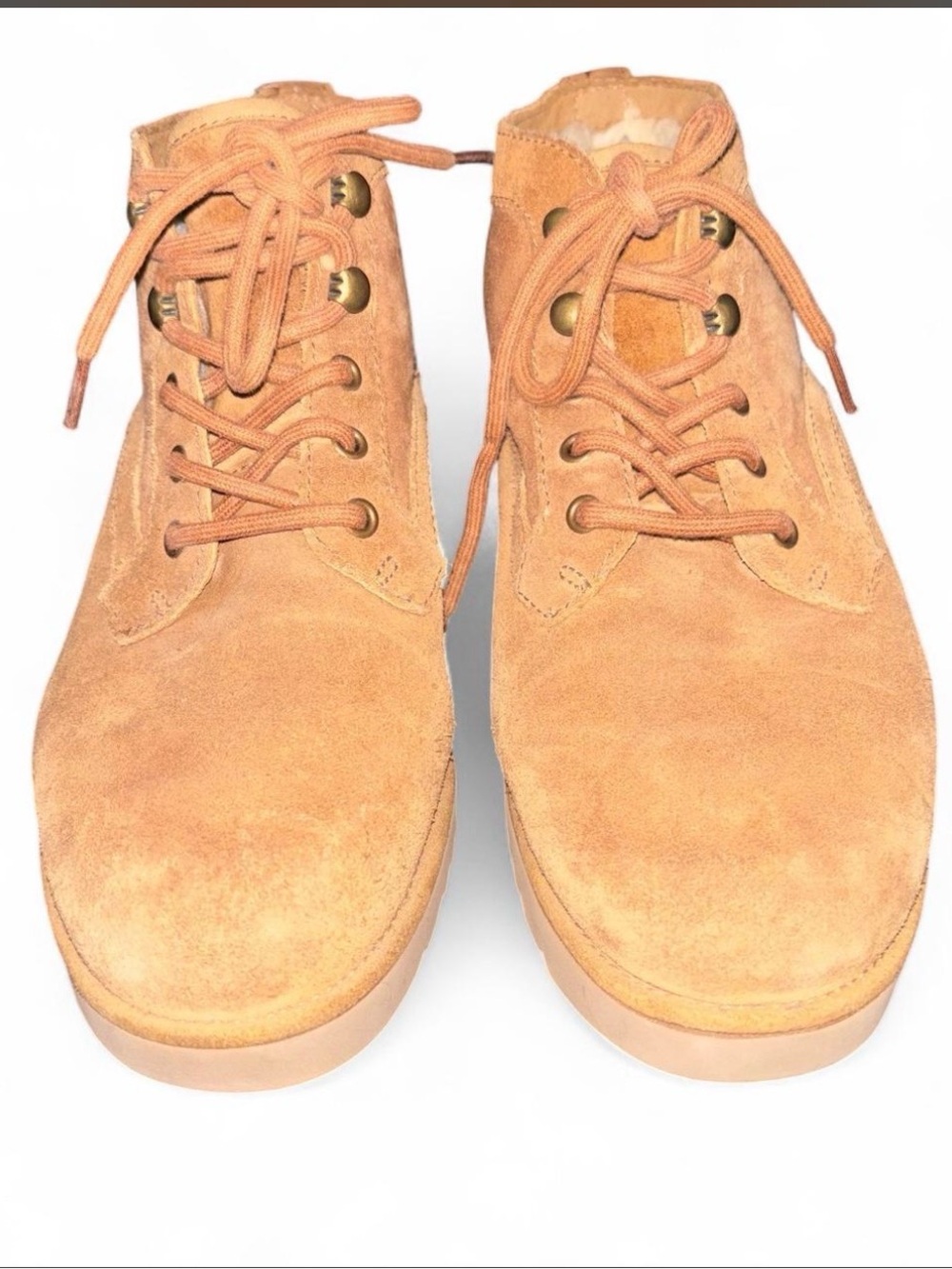 Ugg Bethany Chestnut Womens boot suede shearling lace up chukka size 7.5